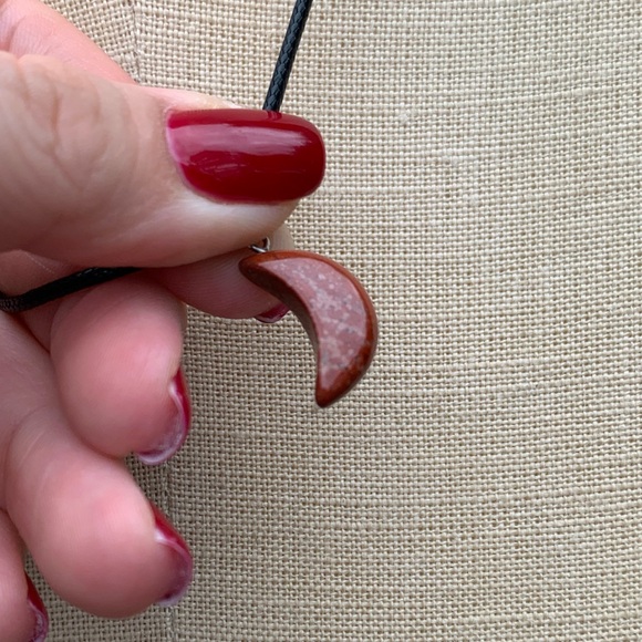 Handmade Genuine Stone Mini Moon Amulet Necklace - Picture 10 of 11